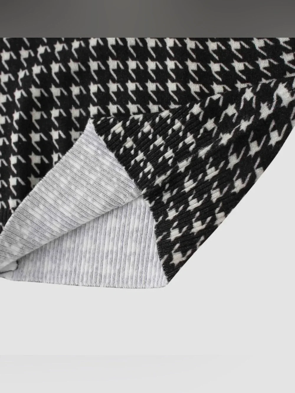 2 Pieces- Black/White A-Line Slip Maxi Dress-Houndstooth w/ Matching Cardigan: M - Picture 9 of 15